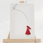 Original Canvas Drawing - Little Red Riding Hood