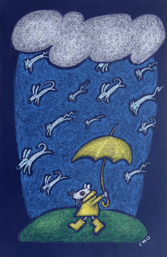 Mini Framed Canvas - Raining Cats & Dogs